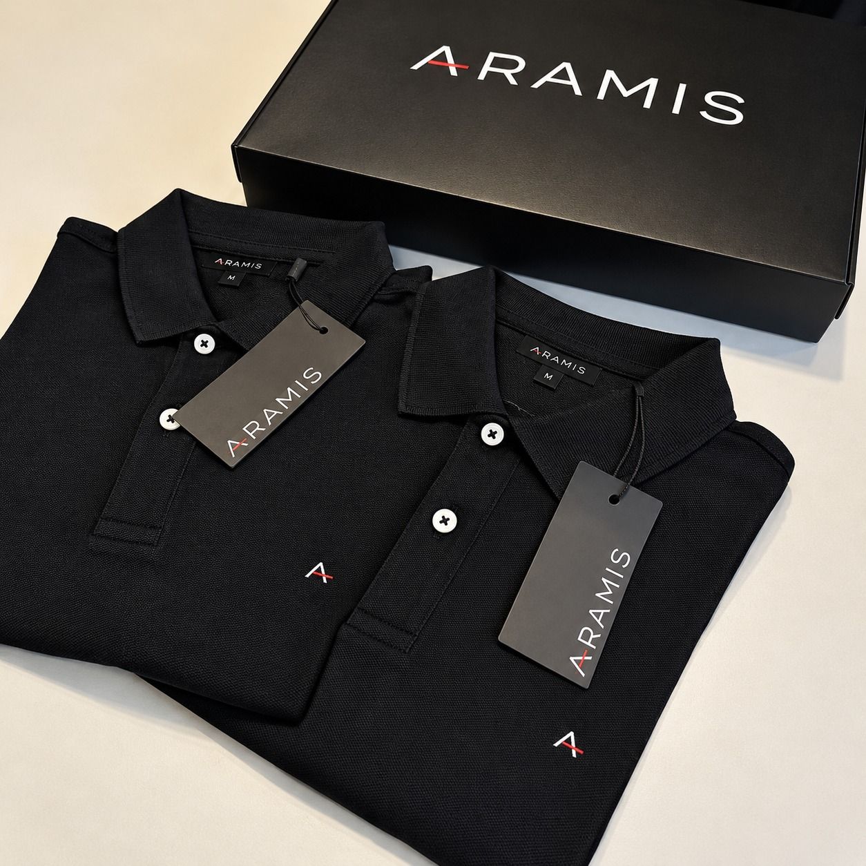 Polo Aramis Masculina Piquet Lisa Light Icon Preta Original (P ao G3)