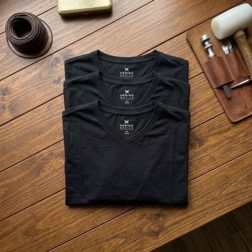 Kit Com 3 Camisetas Masculinas Slim Gola V Hering