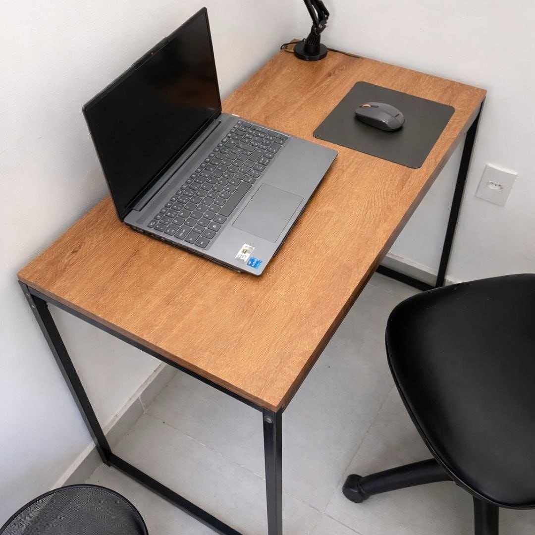 Escrivaninha Industrial Mesa Estudo Office Aço Mdf (7 cores)