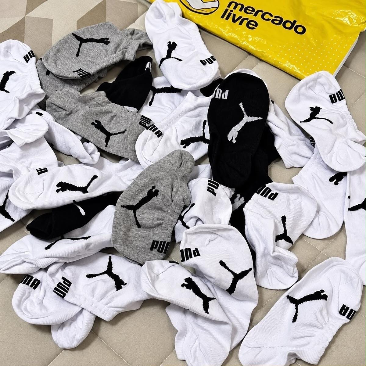 Kit com 9 Pares de Meias Puma Sapatilha Soquete Invisível