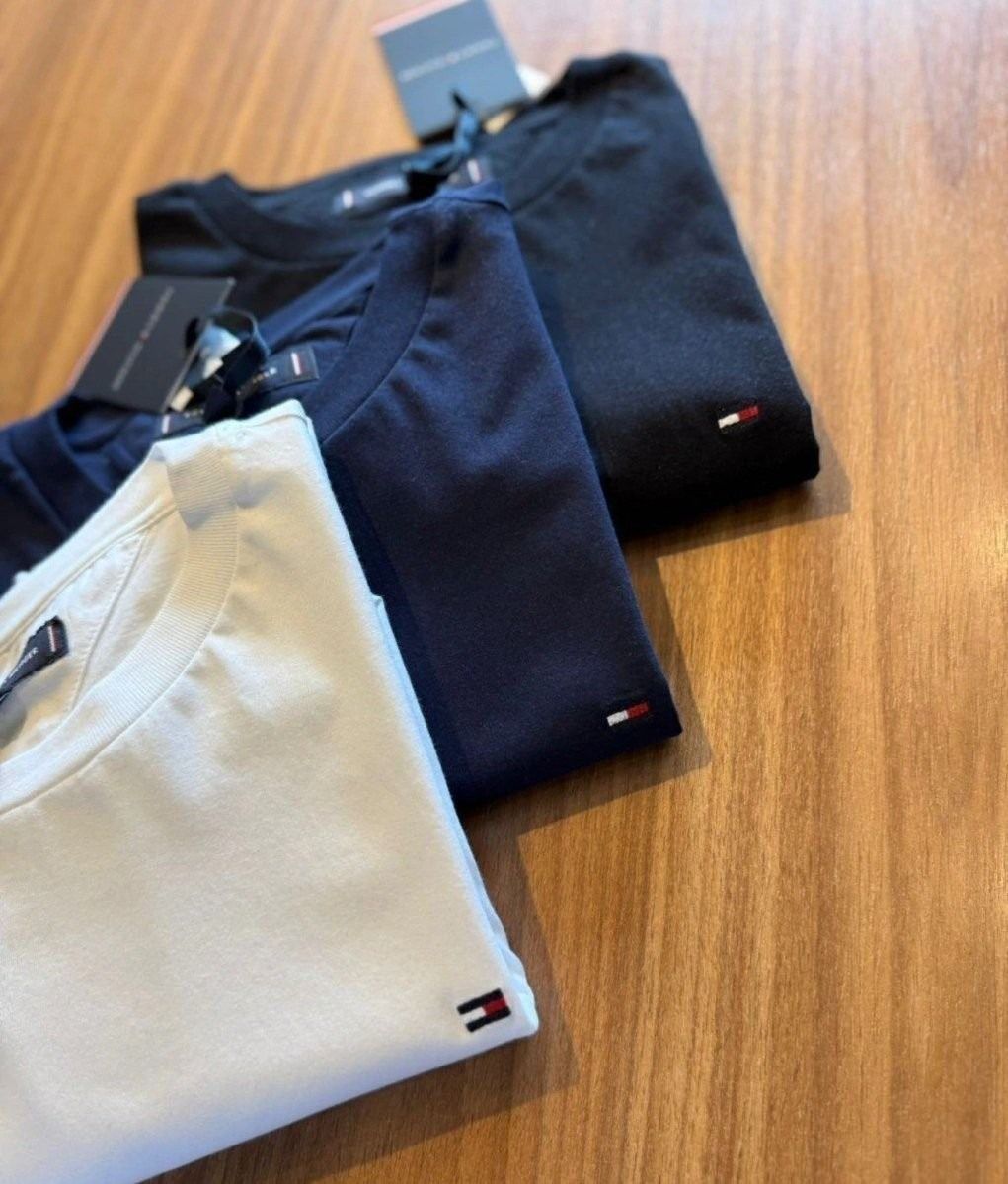 Camisetas Tommy Hilfiger Preta/marinho 2un - Original (P ao G4)