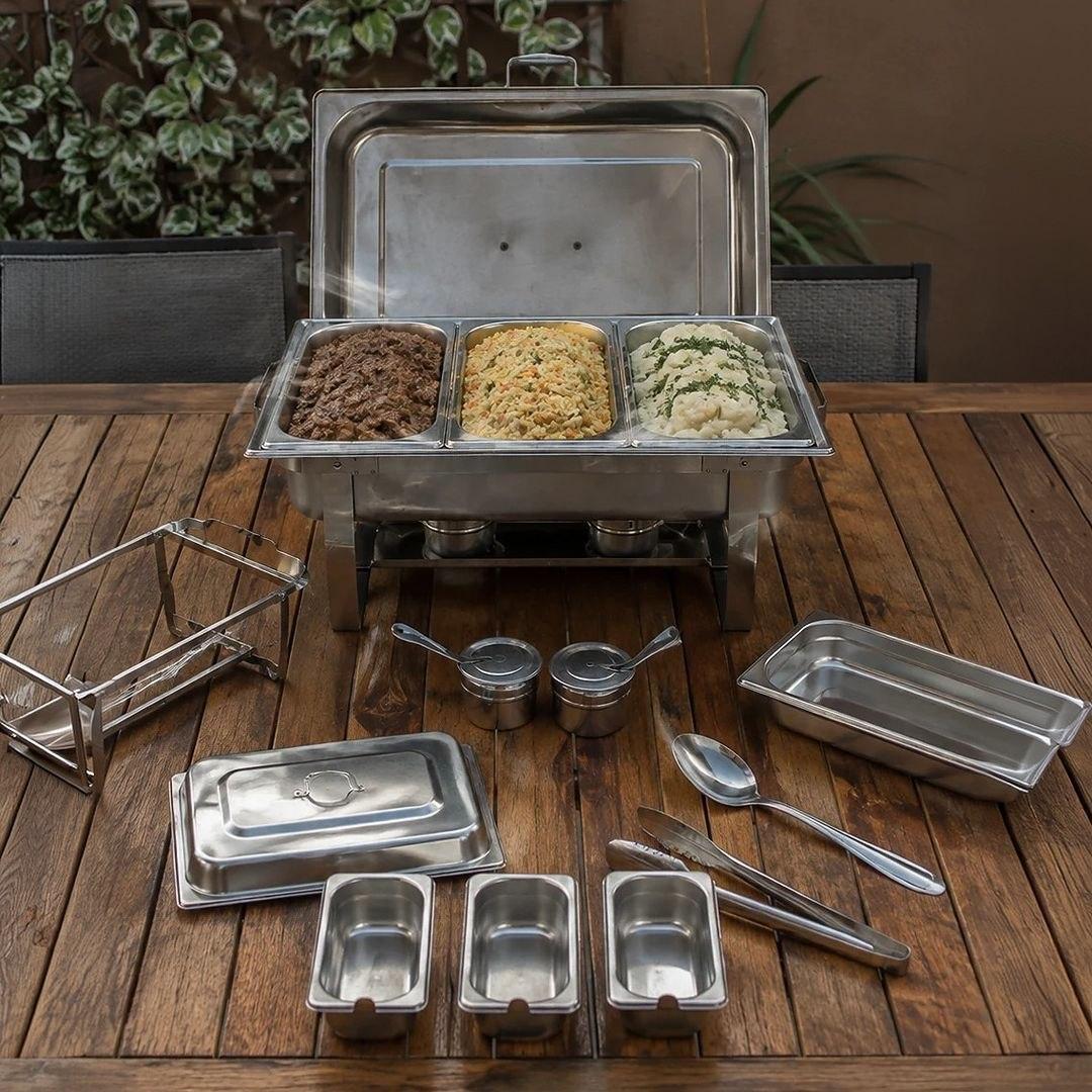 Rechaud Inox KL065-03-1 9L 3 Cubas Buffet 127V