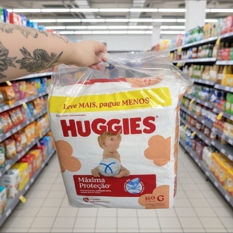 Fralda Descartável Huggies Máxima Proteção Tamanho G 160 un
