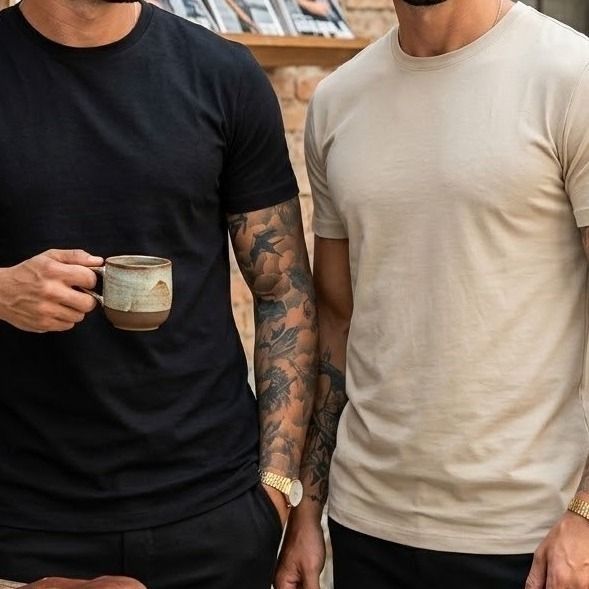 Kit 2 Camiseta Masculina Malha Peruana Premium (P ao G1)