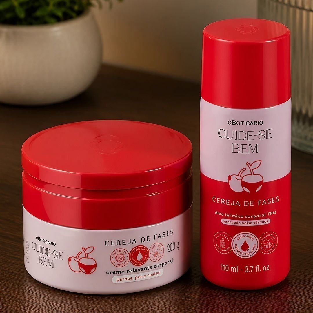Combo Cuide-se Bem Cereja De Fases: Creme Relaxante Corporal