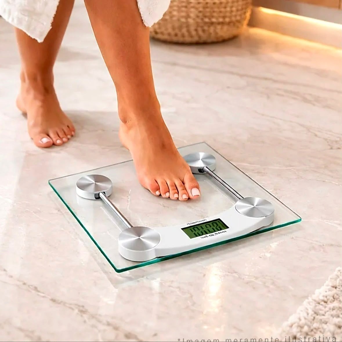 ⚖️ Balança Digital Vidro Temperado Transparente 180kg