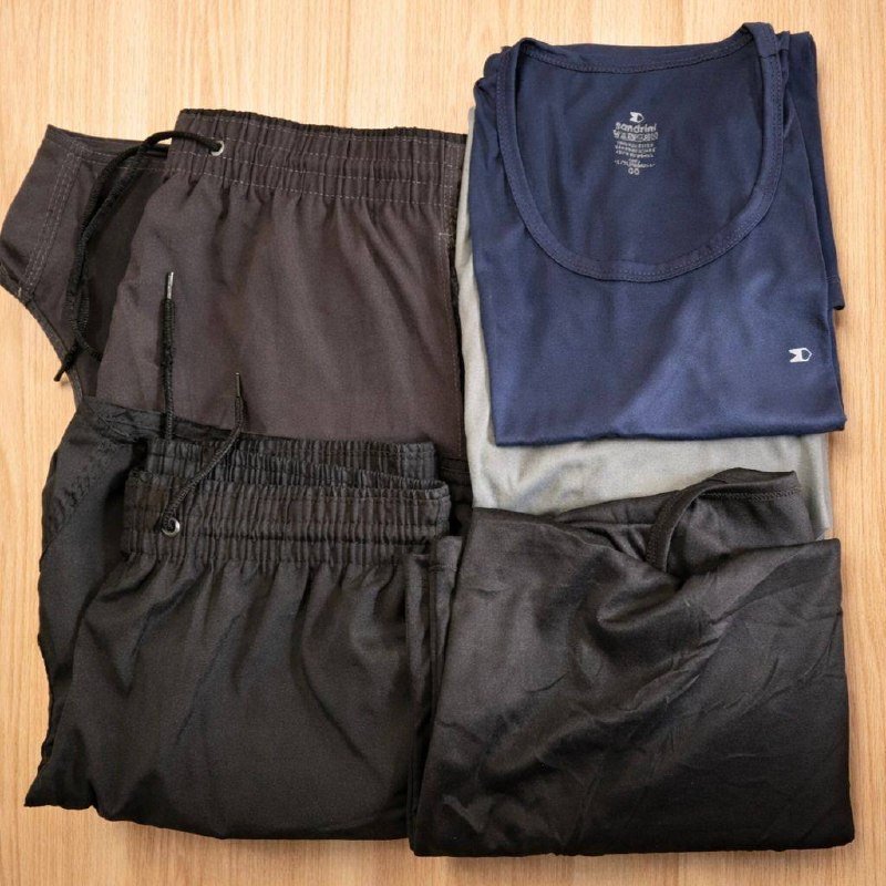 Kit 5 Pçs 3 Camisas Regata Dry-fit Sandrini + 2 Short Tactel Sortidos