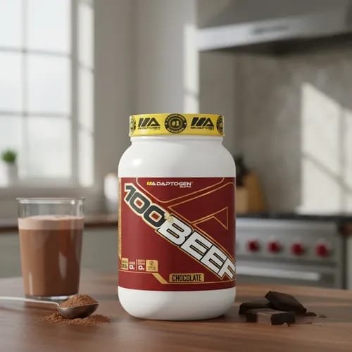 Beef Protein #1 Proteina Bovina Adaptogen Science Pote 900g Morango e Baunilha