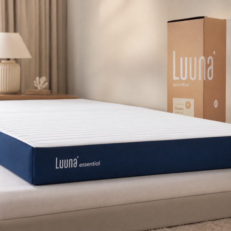 Colchão Casal Luuna Essential, Espuma Ergo Firme D28, 15cm, Ortopédico, Branco
