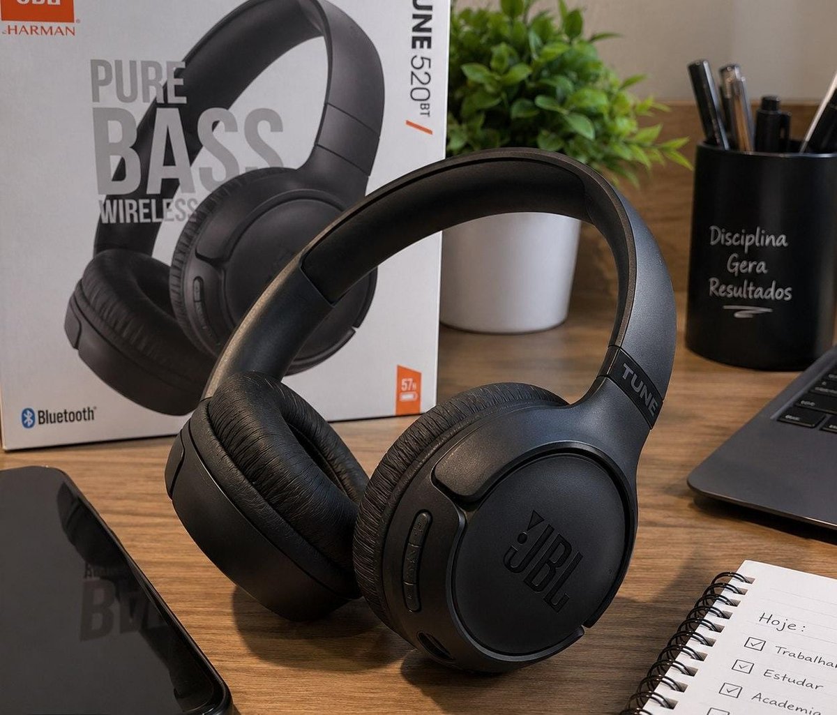 Fone de Ouvido Bluetooth Sem Fio Over-Ear JBL Tune 530BT Até 76 Horas de Bateria ​