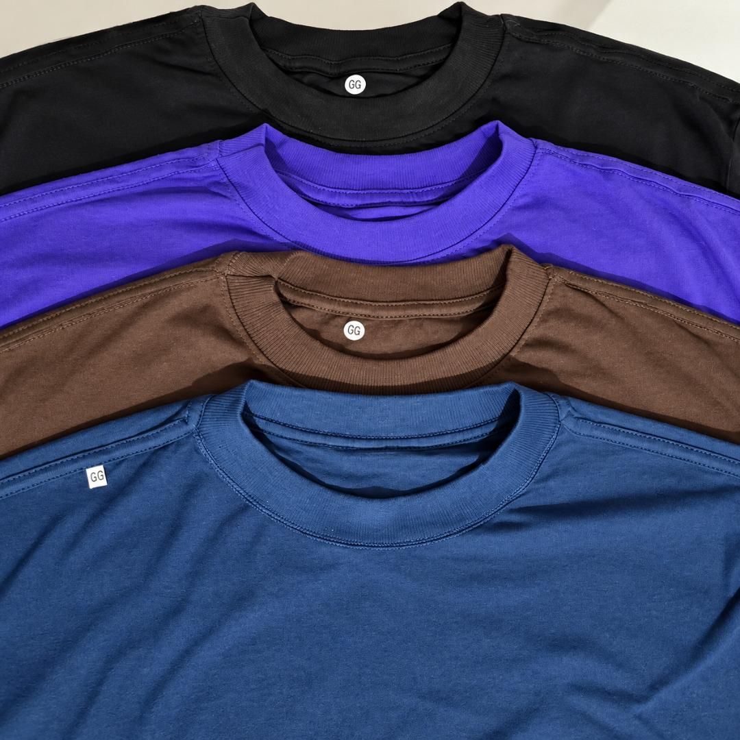 Kit 4 Camiseta Oversized Streetwear Básica Gola Alta Algodão