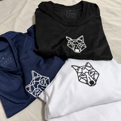 Kit 3 Camisetas Masculina Dry Alpha Lobo Geométrico (P ao XGG)