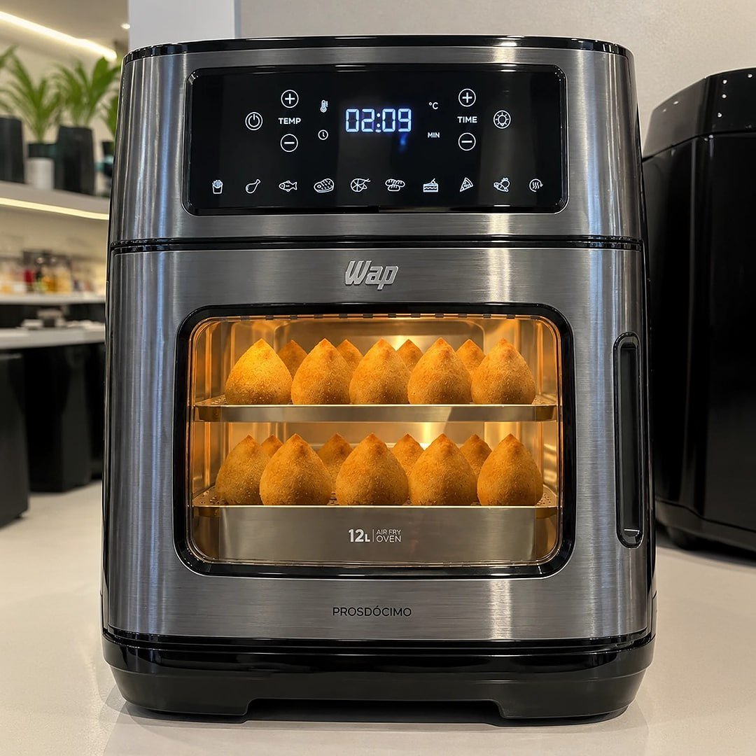 Air Fryer Oven 12L WAP 10 Funções Pré-Programadas Dois Andares Antiaderente GrayStone Fritadeira Elétrica 220V