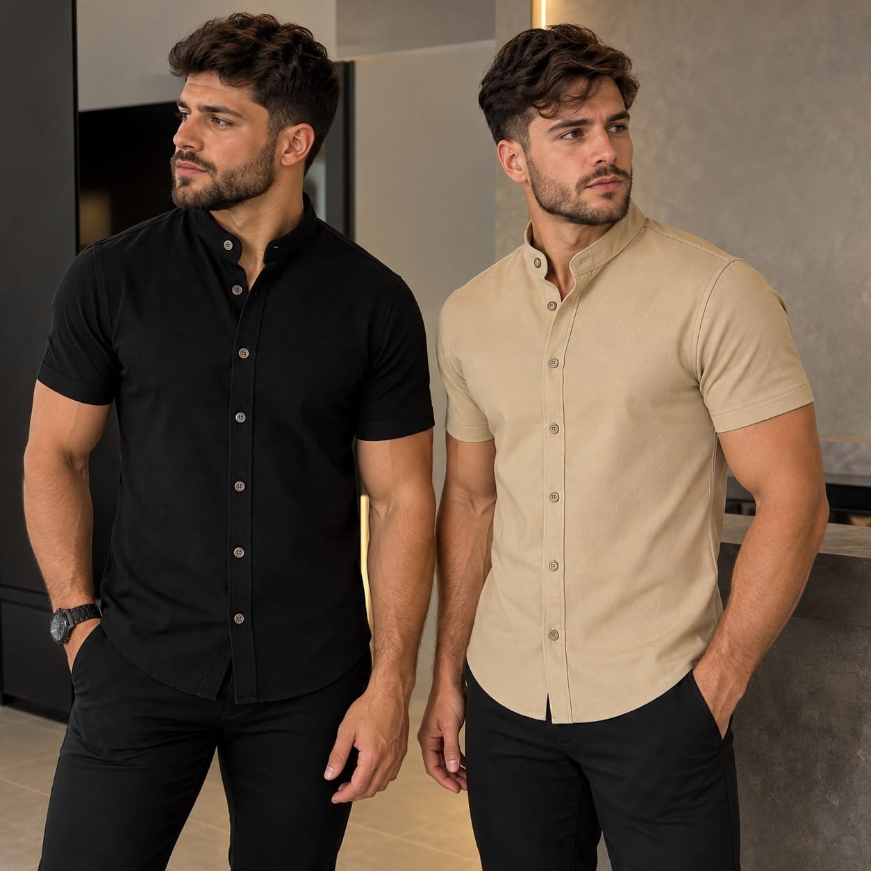 Kit com 2 Camisas Gola Padre