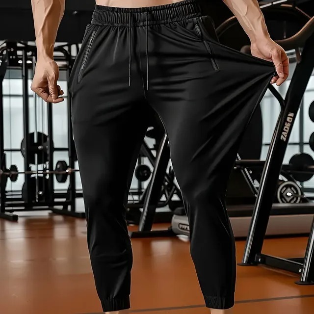 Calça Masculina Tactel Jogger Esportiva Academia Slim Treino Preto Tactel (P ao G3)