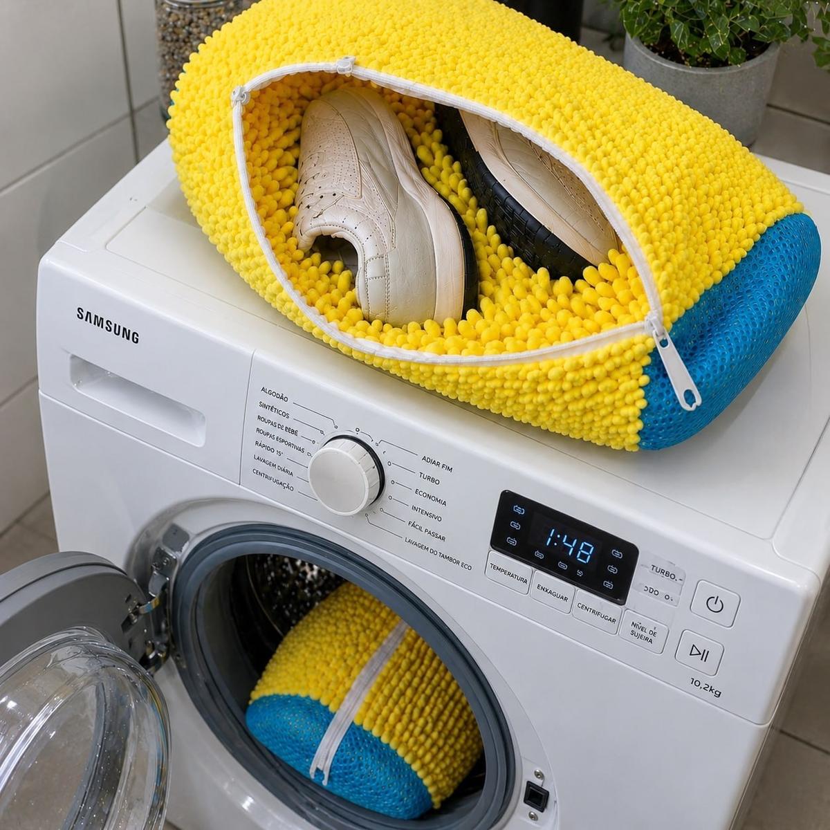 Kit 2 Saco Para Lavar Sapatos Na Máquina De Lavar Prático