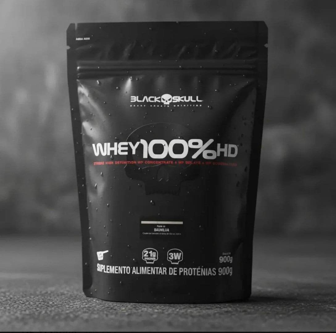 Whey 100% HD sabor Cookies & Cream 900 g Suplemento em pó Black Skull