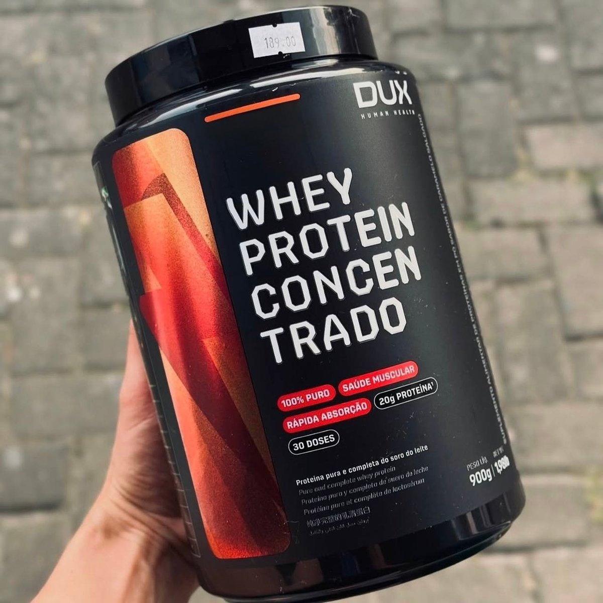 Dux Whey Concentrado 100% Puro Para Ganho De Massa - 900g Sabor Baunilha