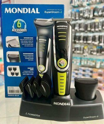 Cortador De Cabelo Mondial Super Groom 6 Bg-04 Melhor Categ Preto/verde