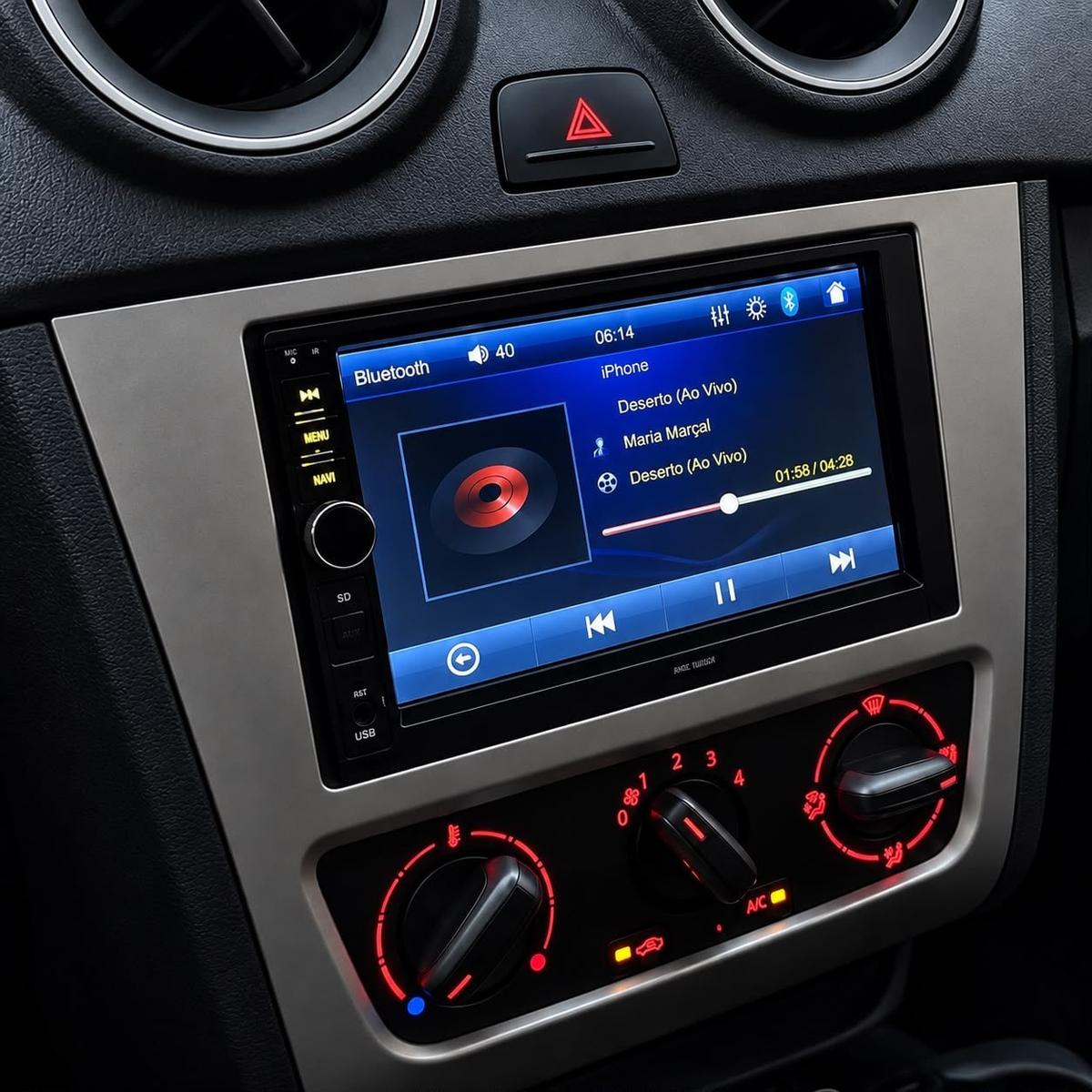 Multimídia 7” 2din Touch Screen + Camera Ré Multimídia Mp5
