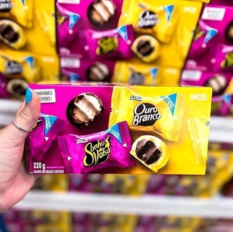 Caixa Sonho de Valsa e Ouro Branco Sortidos Sabor Chocolate 220g