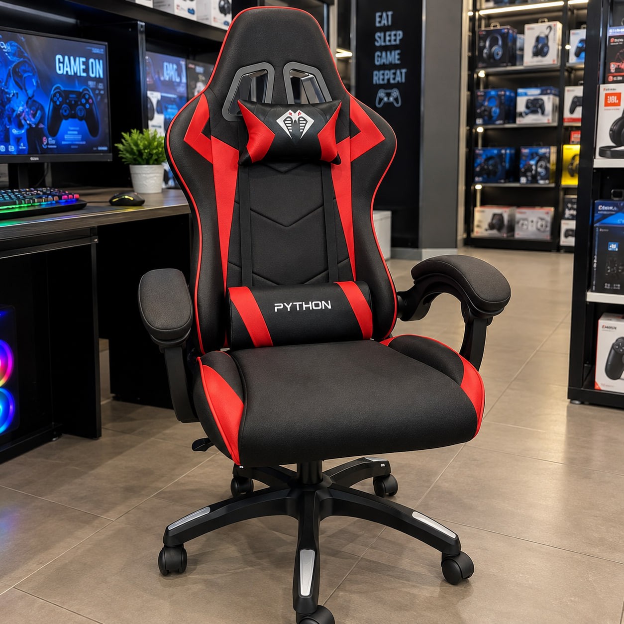 Cadeira Ergonomica Gamer Com Apoio Para Os Pés (vermelho)