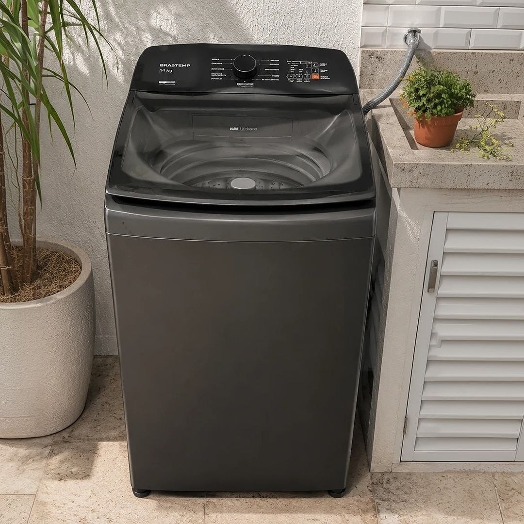 Máquina de Lavar Brastemp 14Kg Cinza Smart Sensor- BWJ14A9 127v