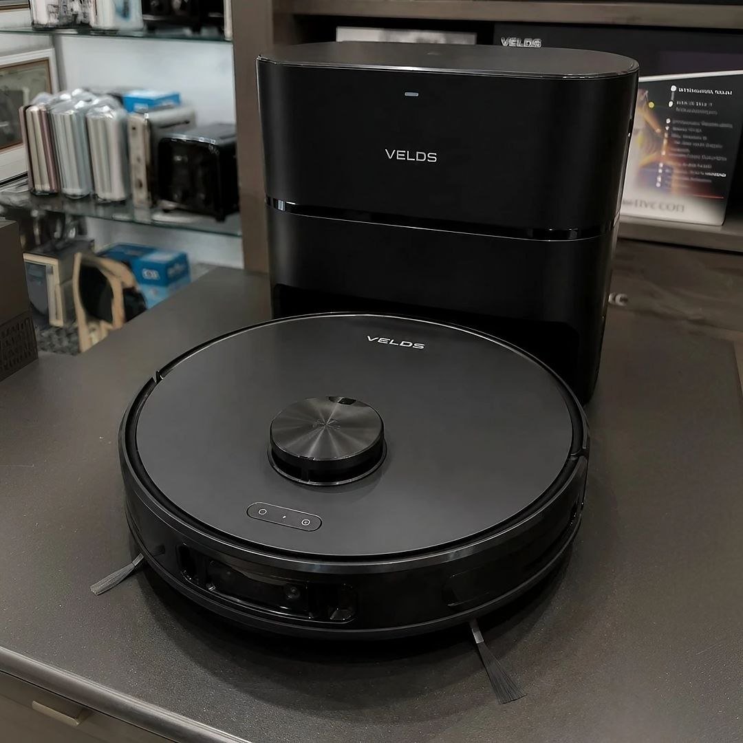Robô Aspirador de Pó Velds 3 em 1 Varre Aspira e Passa Pano com Mapeamento