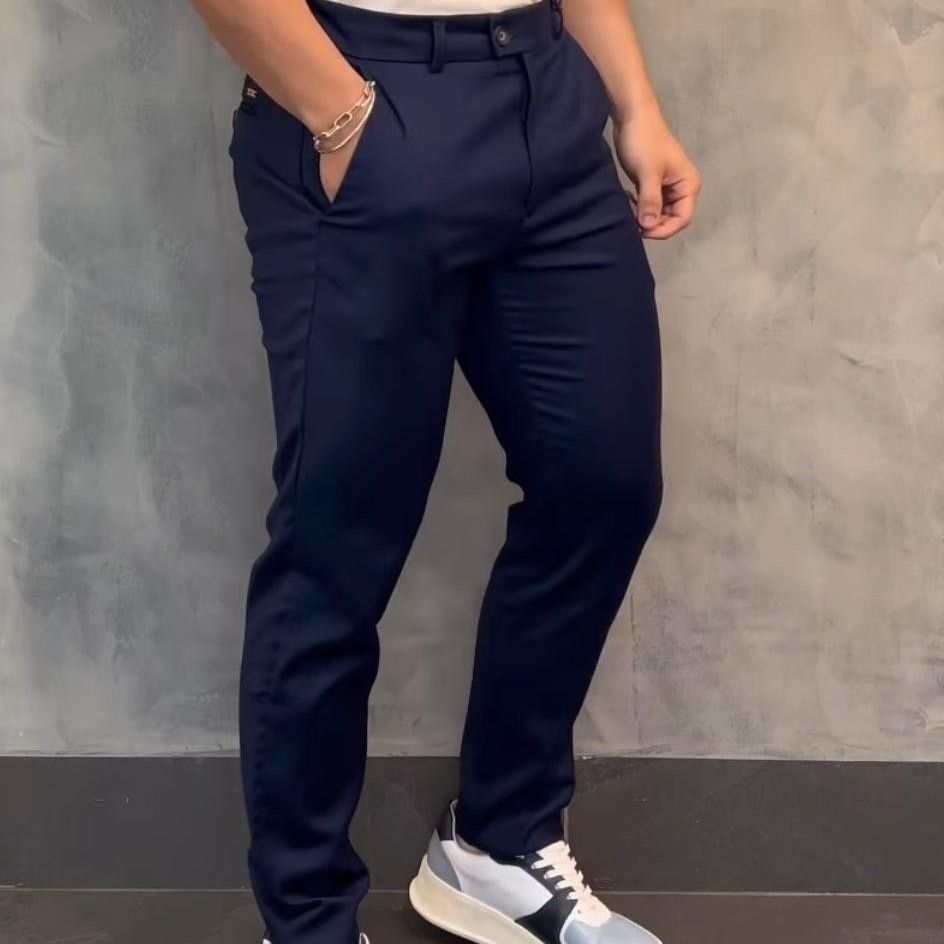 Calça Social Alfaiataria Masculina Malha Elastano Stretch (38 ao 50)