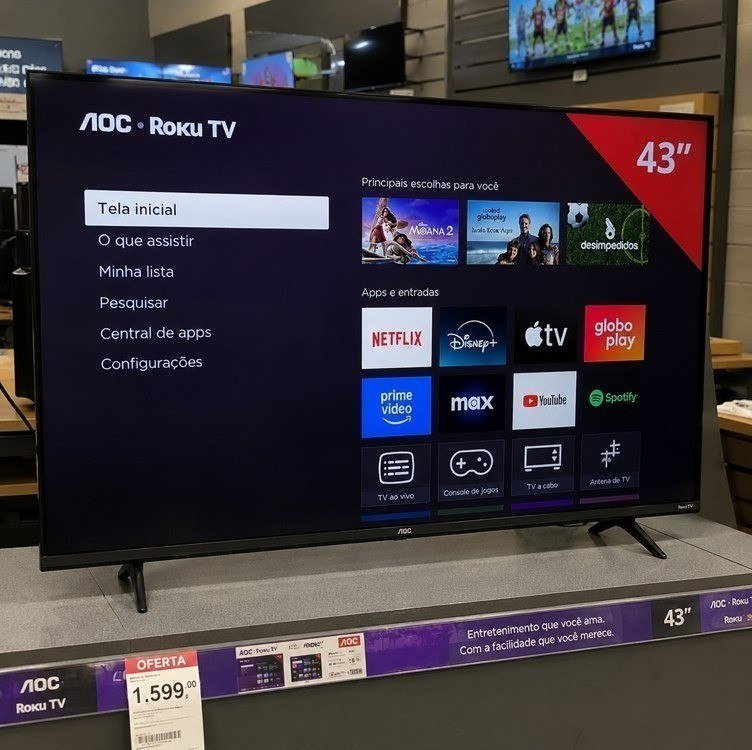 Smart Tv 43 Aoc Led Roku Full Hd Wi-fi 60hz Hdmi Usb 43s5155/78g