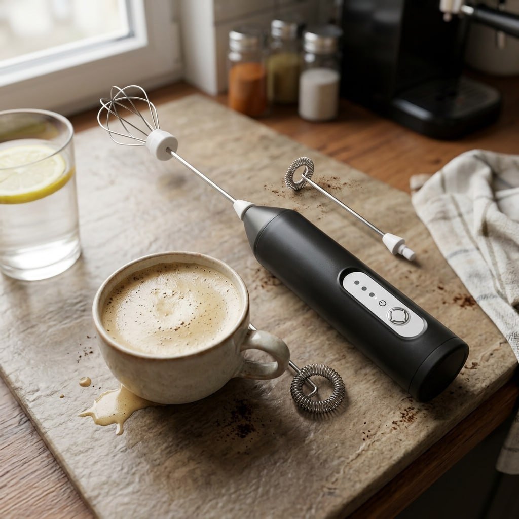 Mini Mixer Misturador De Bebidas Elétrico 2 Em 1 Portátil Recarregável