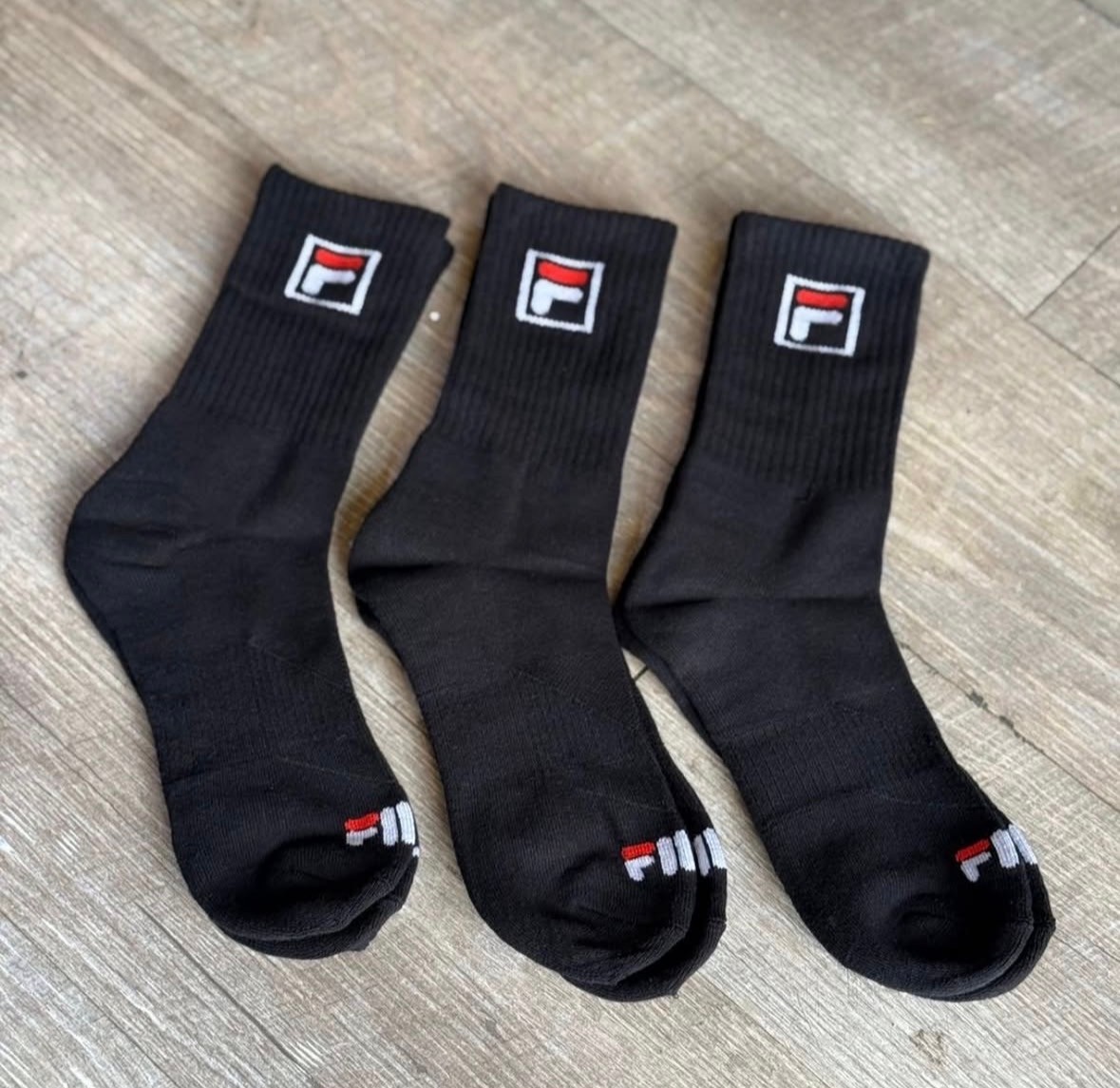 Kit 3 Pares Meia Fila Unisex Cano Alto Fbox Original Preto 39-43