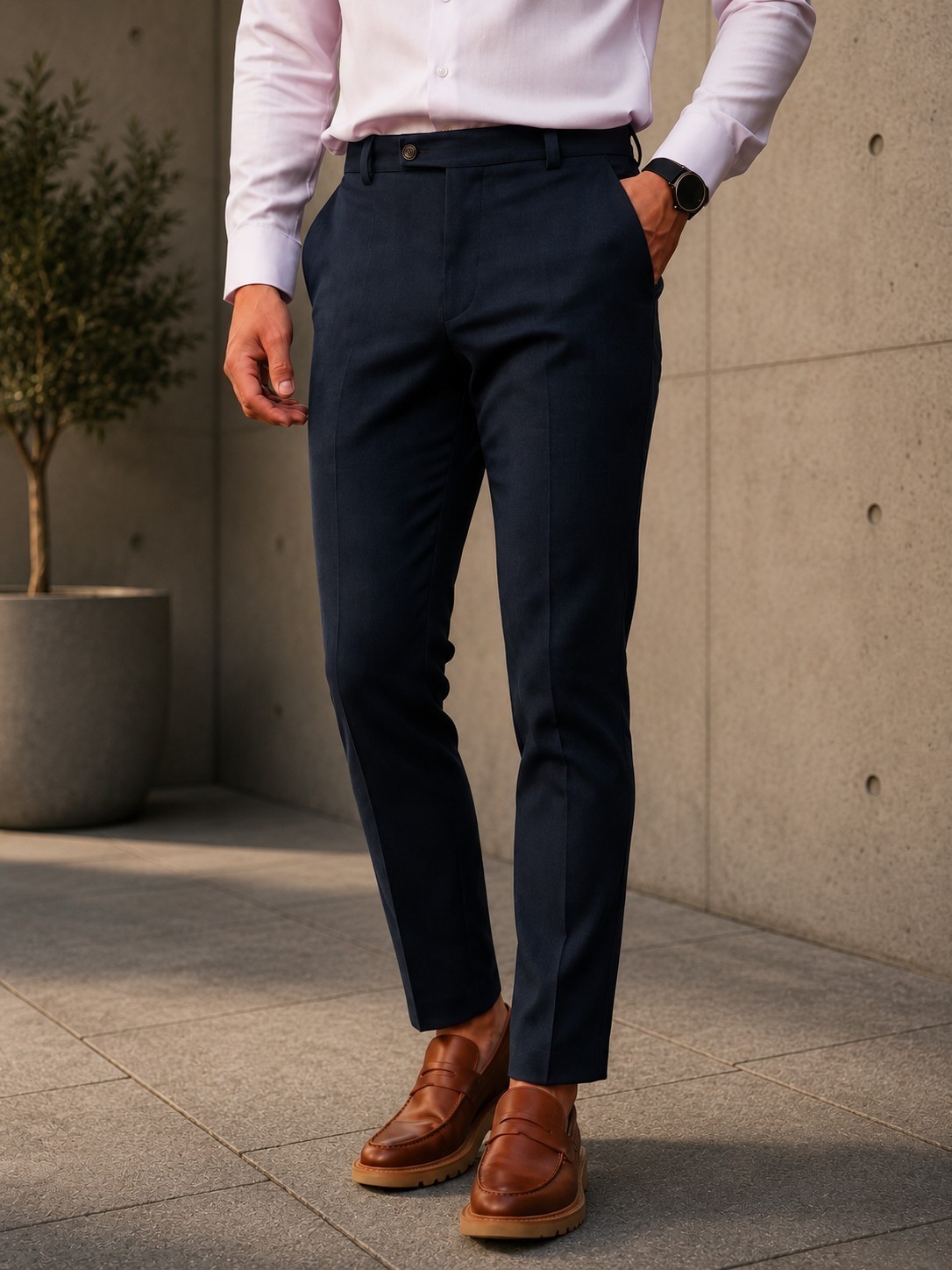 Calça Social Alfaiataria Masculina Malha Elastano Stretch (38 a 50)