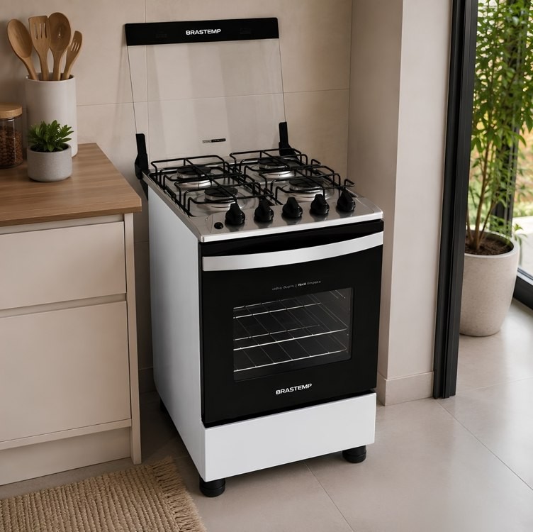 Fogão 4 Bocas Acendimento Automático Clean Bfo4nbb Brastemp