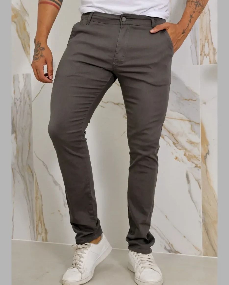 Calça Masculina Sarja Premium Esporte Fino Bolso Faca Lycra (38 a 48)
