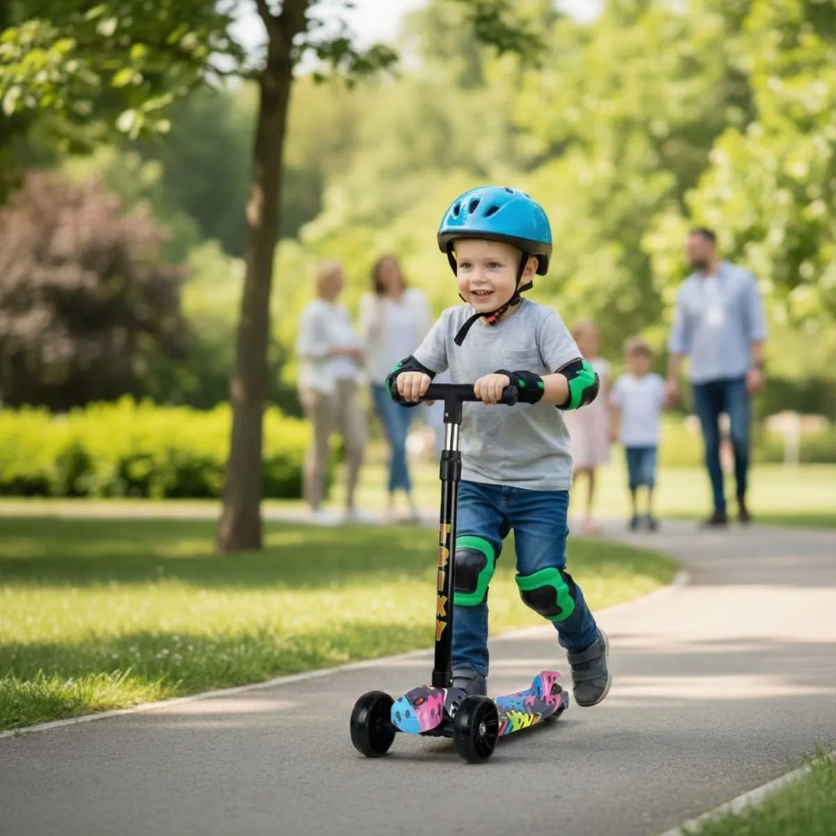 Patinete Infantil Dobrável 3 Rodas Luz Led Trixy Maxi Toys