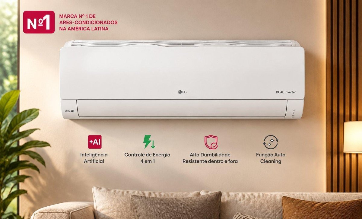 Ar Condicionado Split LG Dual Inverter Compact AI 9000 BTUs Frio (2 anos de garantia) ​