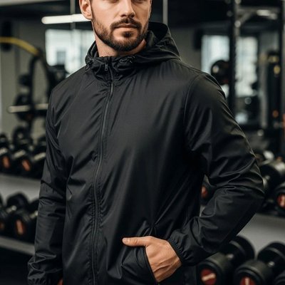 Jaqueta Corta Vento Masculina Impermeável Capuz Zíper Bolso (P ao G3)