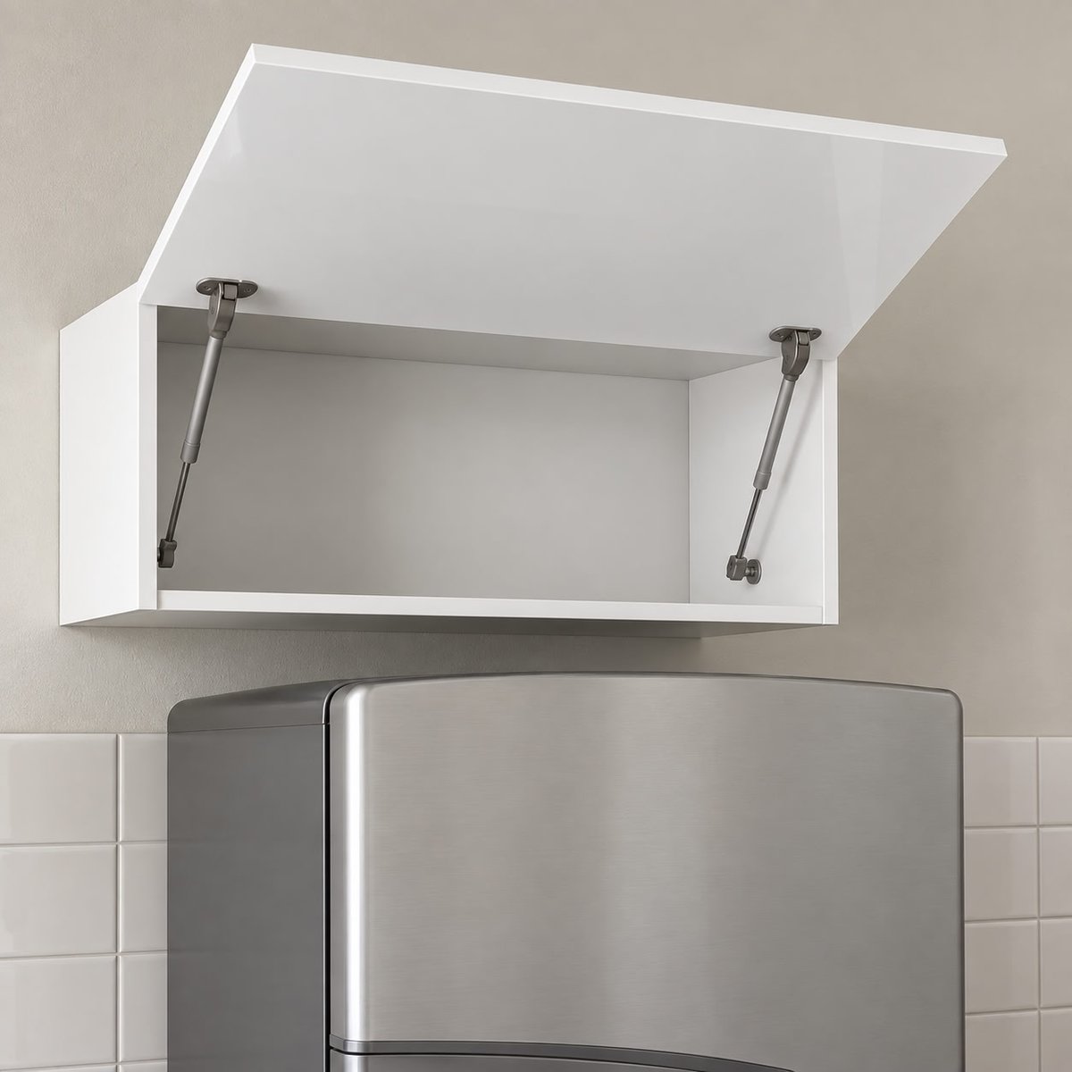 Armário Aéreo Para Cozinha Andréia 1 Porta Branco Brilho - Ajl