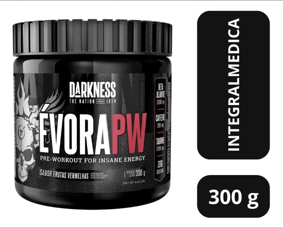 Suplemento em pó Darkness Pré Treino Alanina Évora PW sabor Frutas vermelhas x 300g