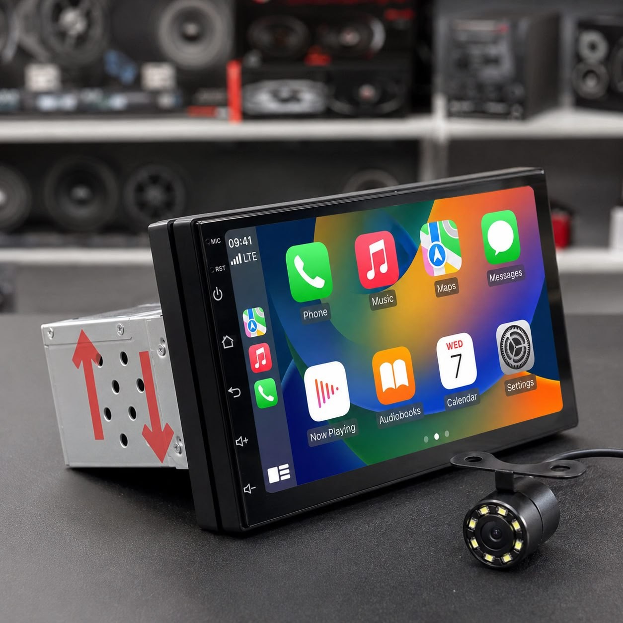 Central Multimídia Mp5 1 Din Carplay Android-auto 7'+ Cam Ré