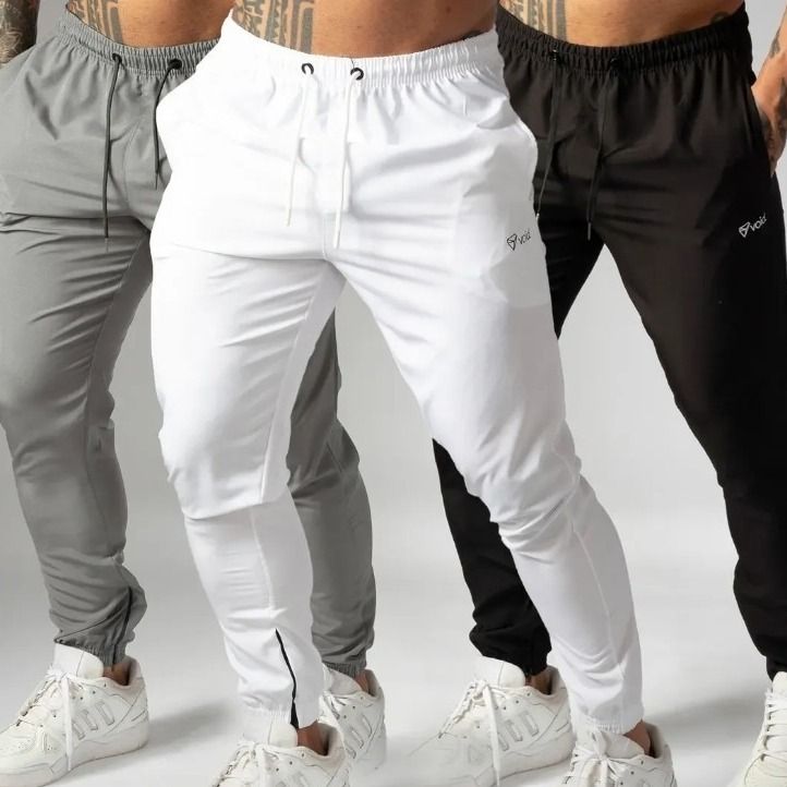 Kit 3 Calças Jogger Masculinas De Tactel Com Elastano Ziper (P ao G1)