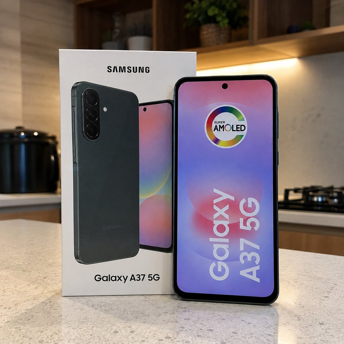 Celular Samsung Galaxy A37 5G 128GB, 6GB RAM, Câmera 50MP (Preto)