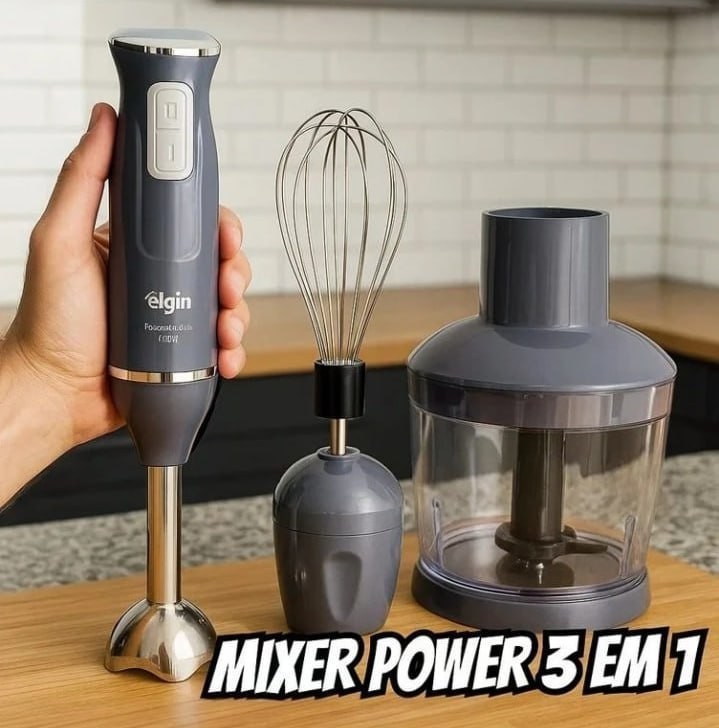 Mixer Power Inox 3 em 1 600W Elgin Lunar 110V - Mixer, triturador e batedor