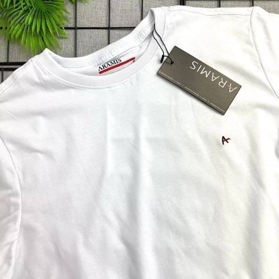 Camiseta Aramis Masculina Basic Lisa Dark Logo Branca (P ao G3)