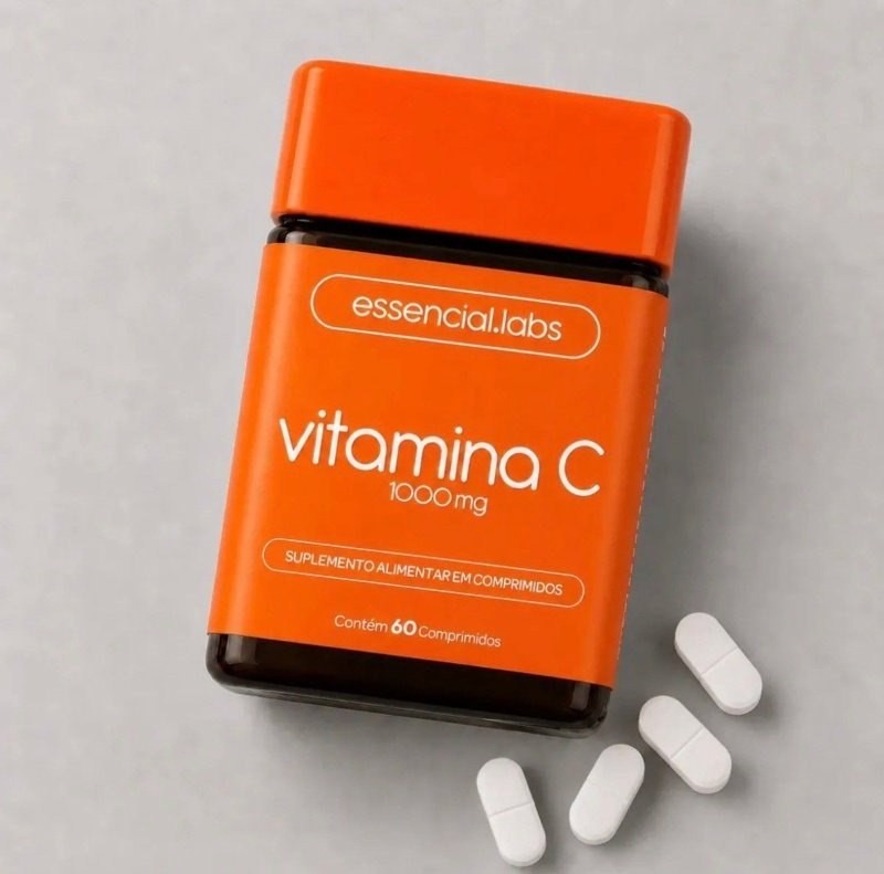 VITAMINA C 1000mg - Fórmula Concentrada e 100% PURA - 60 Doses