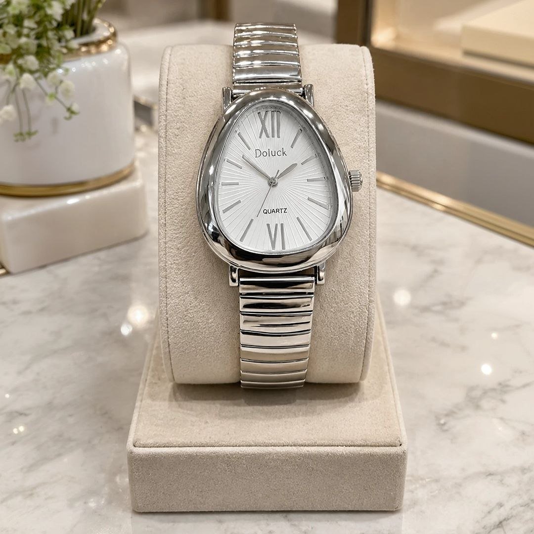 Relógio De Pulso Feminino Premium Aço Bracelete Tulipa Moda