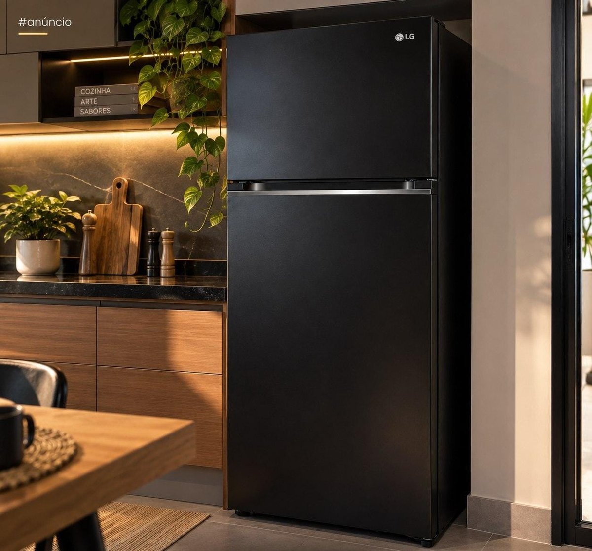 Geladeira LG Frost Free Inverter Black Inox 395L (GN-B392PX) ​