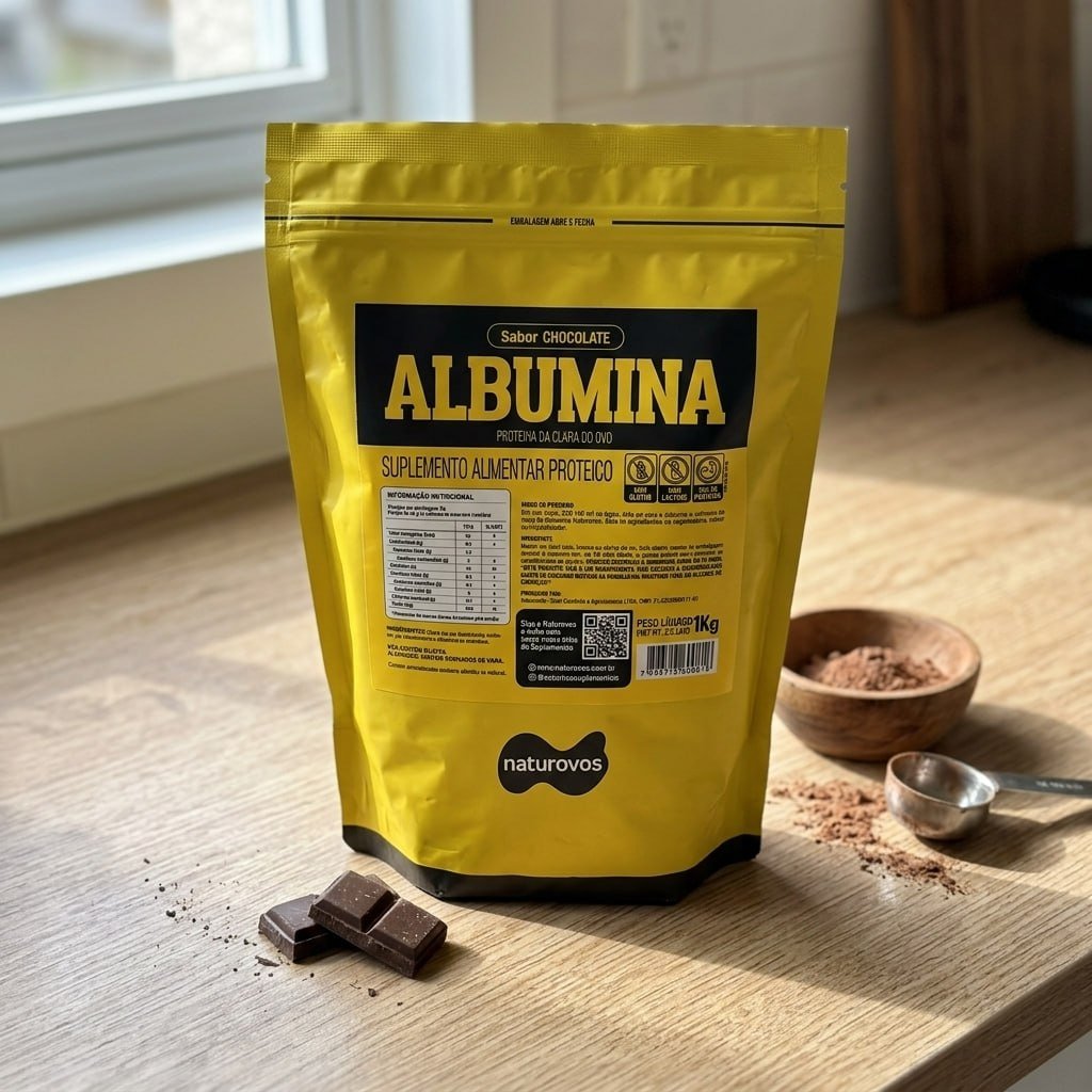 Albumina Naturovos Chocolate 1kg Refil Proteína