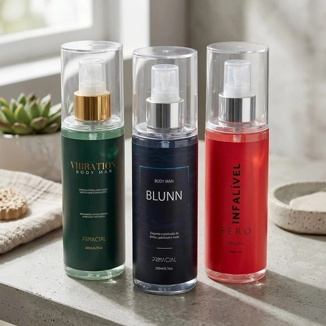 Kit Body Splash Vibration + Blunn + Infalível Fero